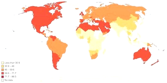 What country is most known for obesity?