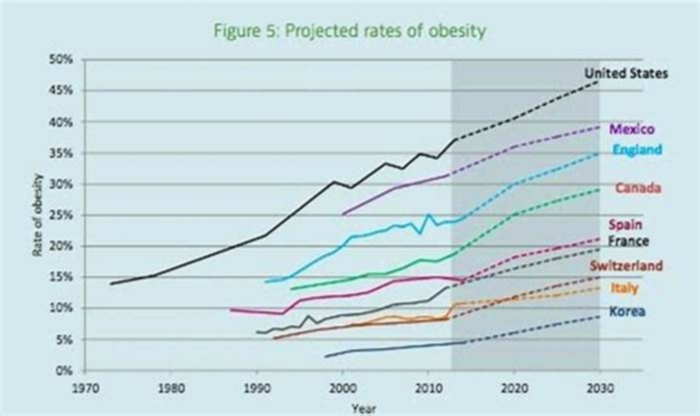 What is the obesity rate in Korea?